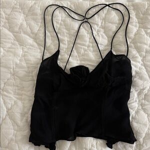 Reformation Black Strappy Cami Top